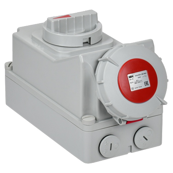 Розетка с механической блокировкой ИЭК ССИ-824 32А-6ч/380В 3P+PE IP67