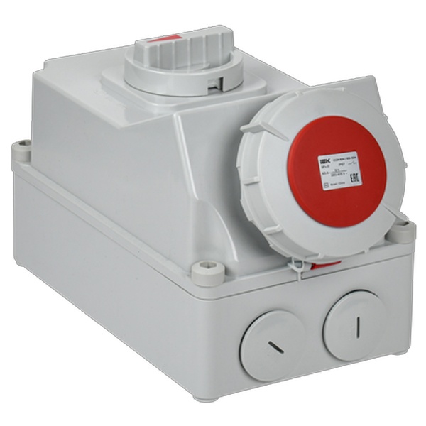 Розетка с механической блокировкой ИЭК ССИ-834 63А-6ч/380В 3P+PE IP67