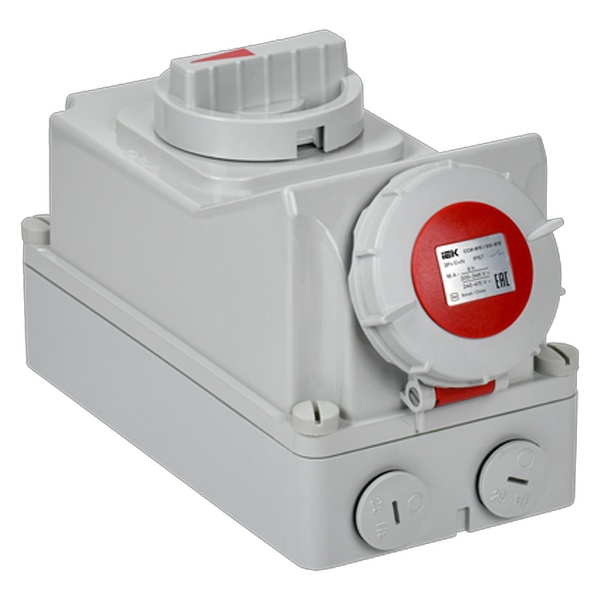 Розетка с механической блокировкой ИЭК ССИ-815 16А-6ч/380В 3P+PE+N IP67