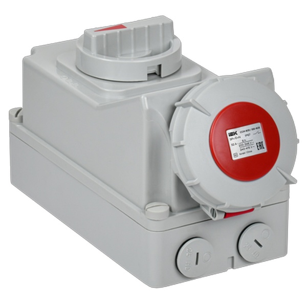 Розетка с механической блокировкой ИЭК ССИ-825 32А-6ч/380В 3P+PE+N IP67