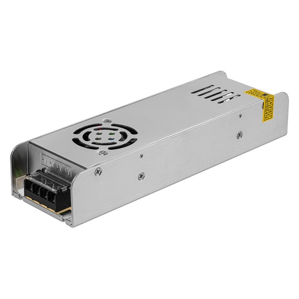 Блок питания TDM 360W 12V IP20 для светодиодных лент и модулей DC узкий металлический корпус
