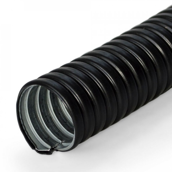 Металлорукав Промрукав Р3-ЦП-МБМр-НГ-20 20 мм герметичный в ПВХ оболочке черный [бухта 50м]