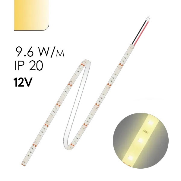Лента светодиодная TDM SMD2835 120 LED/m 9,6 W/m 3000K 12V IP20 (5 метров)