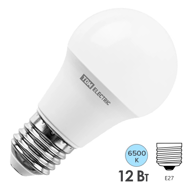 Лампа светодиодная TDM A60 12W 6500K 230V E27 дневной свет