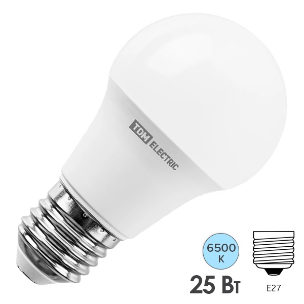 Лампа светодиодная TDM A65 25W 6500K 230V E27 дневной свет