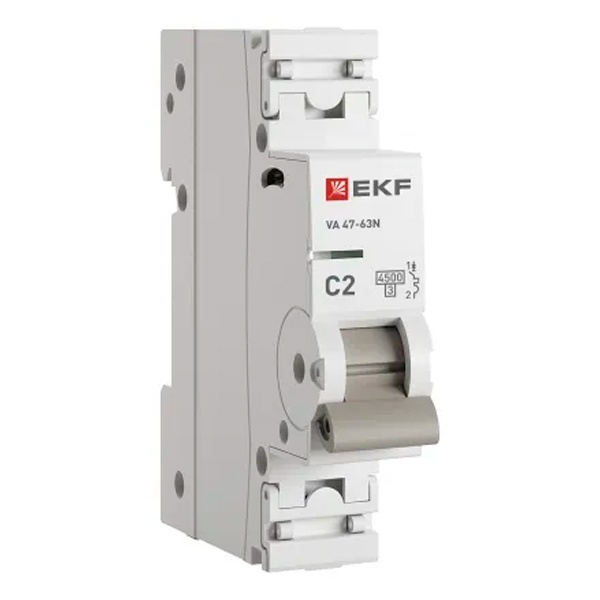 Автоматический выключатель EKF PROxima ВА 47-63N 2А 1P C 4,5кА (автомат электрический)