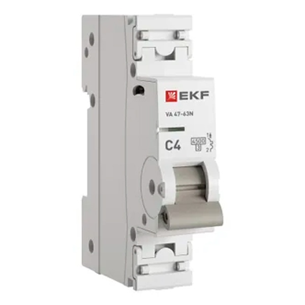 Автоматический выключатель EKF PROxima ВА 47-63N 4А 1P C 4,5кА (автомат электрический)