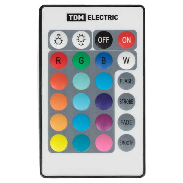 Контроллер для светодиодных лент и модулей TDM RGB-IR 72W 12V 6A IP20, 3 канала, пульт 24 кнопки