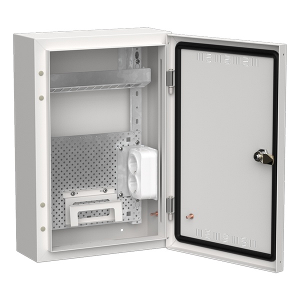 Щит мультимедийный накладной ИЭК TITAN 5 ЩРн-24 (1х24) 460х310х140мм IP30 белый