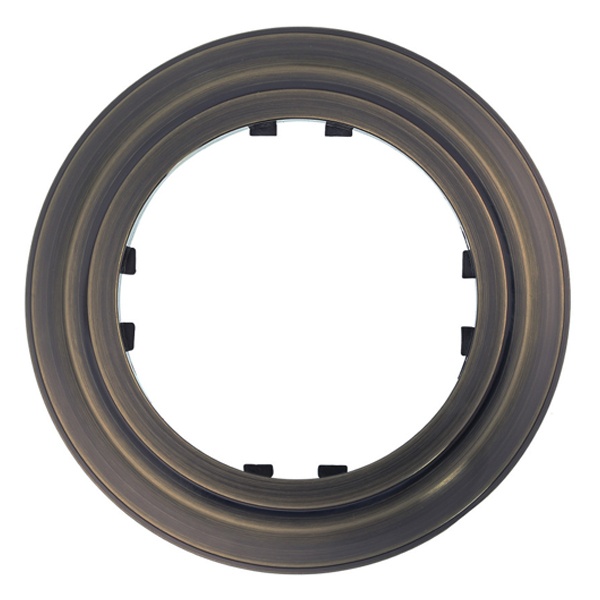 Рамка 1-постовая круглая Экопласт Vintage-Classic, бронза