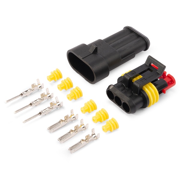 Разъем герметичный КВТ автомобильный РГА-3П 0,5-1,5 мм2