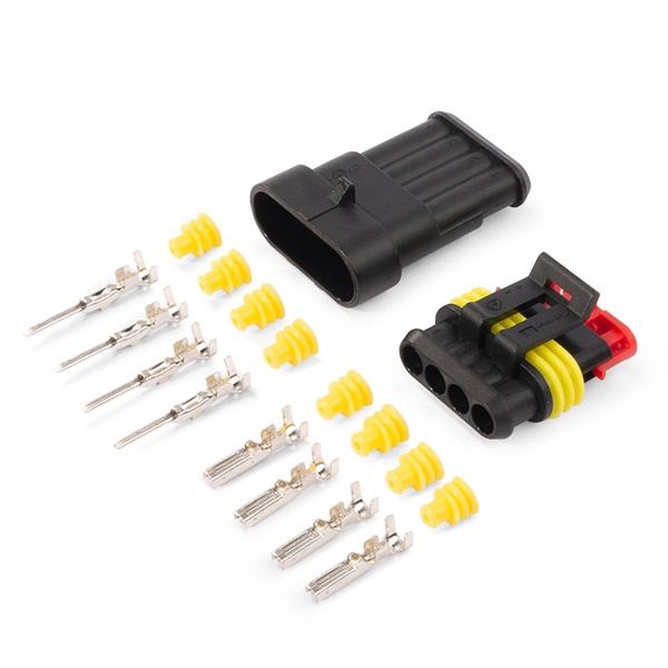 Разъем герметичный КВТ автомобильный РГА-4П 0,5-1,5 мм2