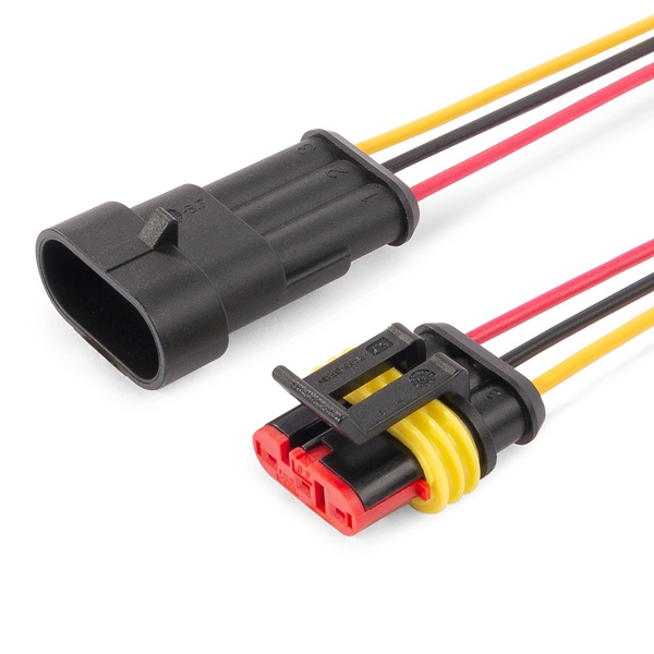 Разъем герметичный КВТ автомобильный РГА-3П с проводом