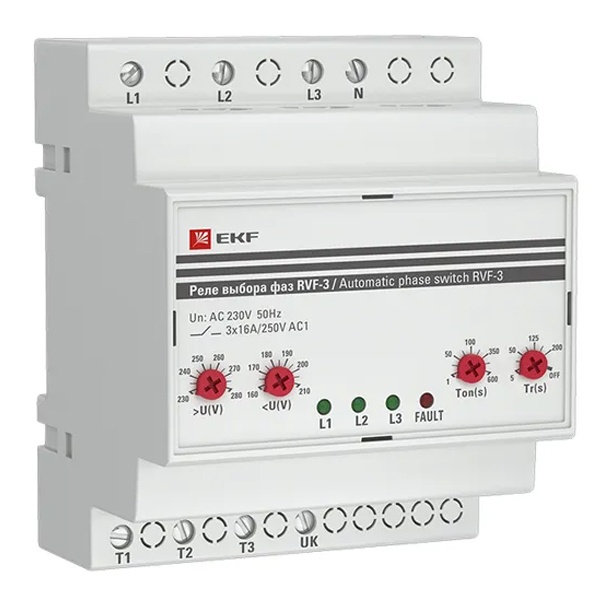 Реле выбора фаз EKF РВФ-3 16А