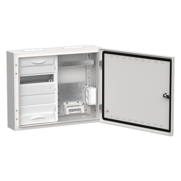 Щит мультимедийный комбинированный накладной ИЭК TITAN 5 ЩРн-24 (2х24) 460х570х140мм IP30 белый