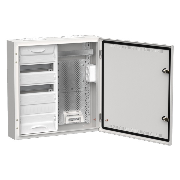 Щит мультимедийный комбинированный накладной ИЭК TITAN 5 ЩРн-36 (2х36) 585х570х140мм IP30 белый