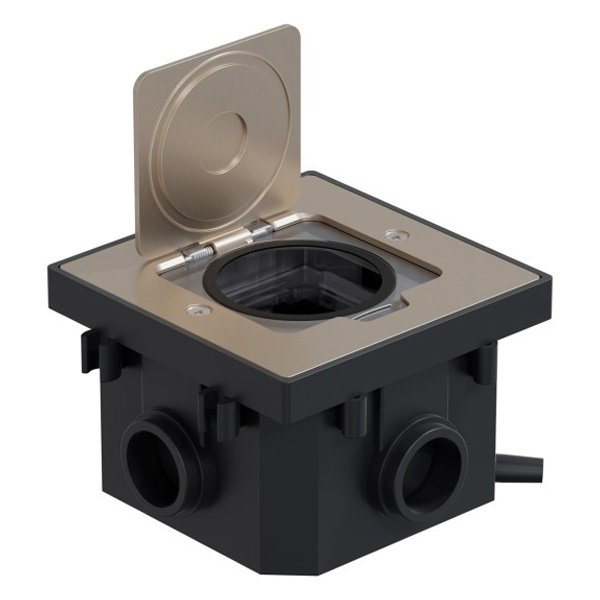 Люк в пол на 1 пост Экопласт LUK/1AL IP44 с суппортом и коробкой, цвет сталь