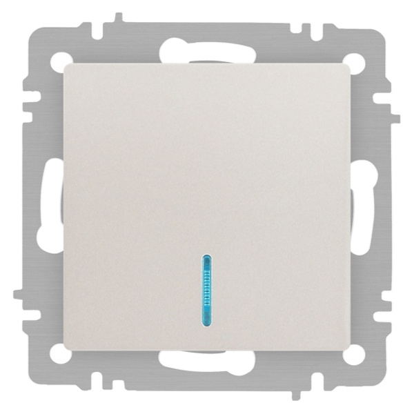Выключатель одноклавишный с подсветкой Intro Accent 10А-250В IP20 перламутр 6-102-06