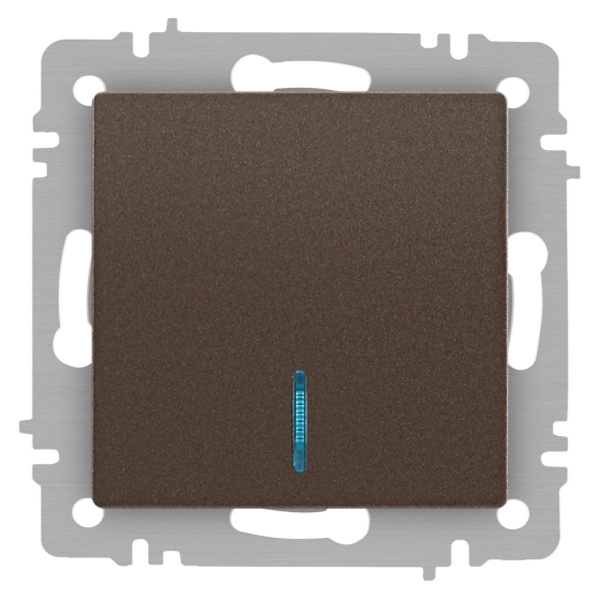 Выключатель одноклавишный с подсветкой Intro Accent 10А-250В IP20 бронза 6-102-08