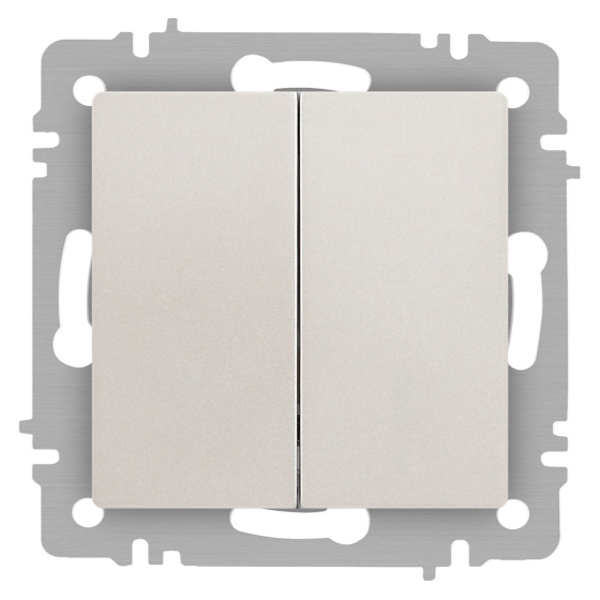 Выключатель двойной Intro Accent 10А-250В IP20 перламутр 6-104-06