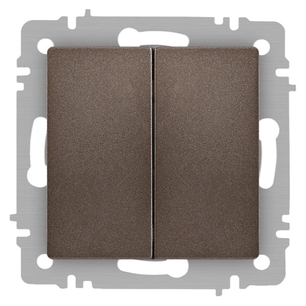 Выключатель двойной Intro Accent 10А-250В IP20 бронза 6-104-08