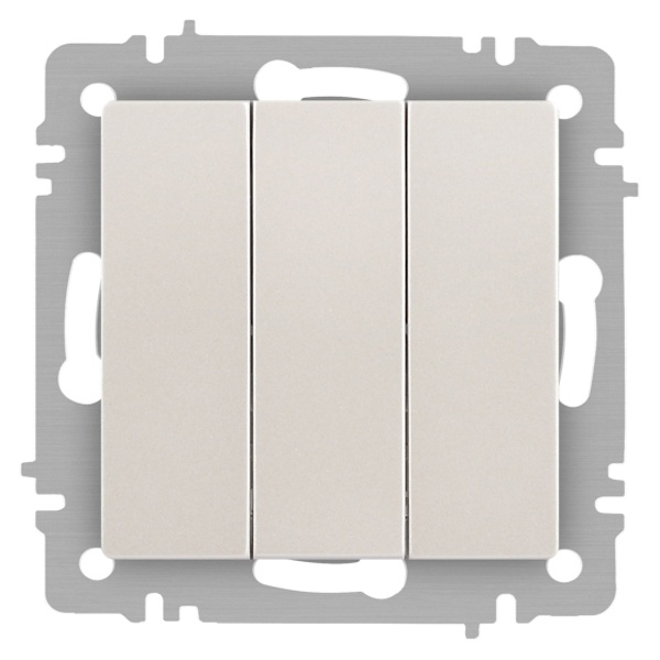 Выключатель тройной Intro Accent 10А-250В IP20 перламутр 6-106-06