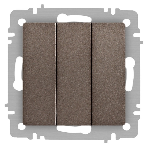 Выключатель тройной Intro Accent 10А-250В IP20 бронза 6-106-08