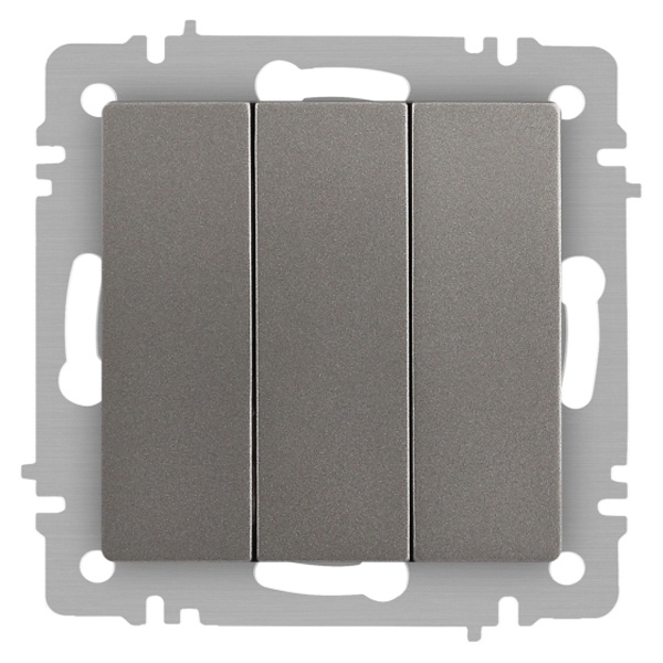 Выключатель тройной Intro Accent 10А-250В IP20 титан 6-106-09