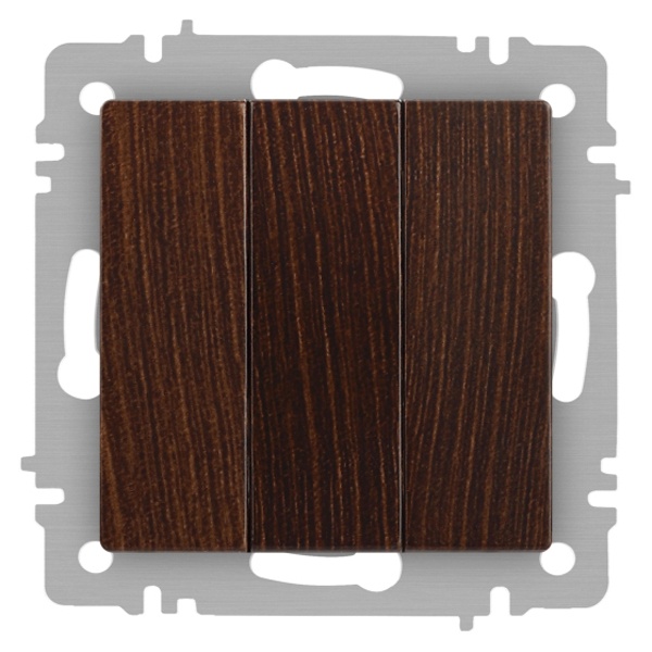 Выключатель тройной Intro Accent 10А-250В IP20 венге 6-106-10
