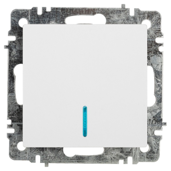 Выключатель одноклавишный с подсветкой Intro Accent 10А-250В IP20 белый 6-102-01