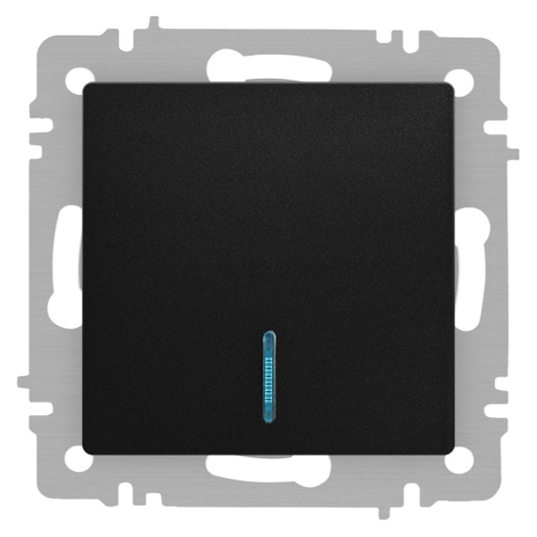 Выключатель одноклавишный с подсветкой Intro Accent 10А-250В IP20 антрацит 6-102-05