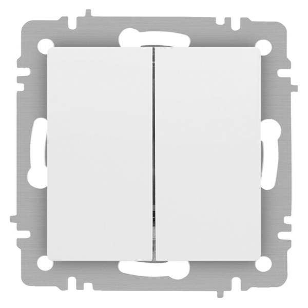 Выключатель двойной Intro Accent 10А-250В IP20 белый матовый 6-104-01М