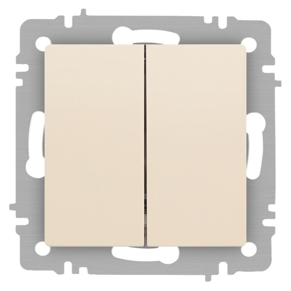 Выключатель двойной Intro Accent 10А-250В IP20 слоновая кость 6-104-02 (бежевый)