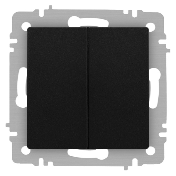 Выключатель двойной Intro Accent 10А-250В IP20 антрацит 6-104-05