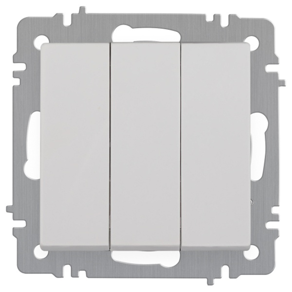 Выключатель тройной Intro Accent 10А-250В IP20 белый 6-106-01