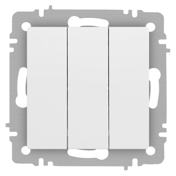 Выключатель тройной Intro Accent 10А-250В IP20 белый матовый 6-106-01М