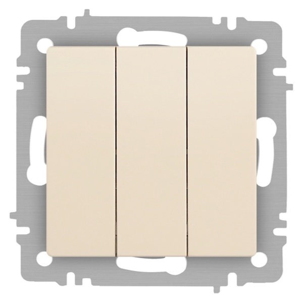 Выключатель тройной Intro Accent 10А-250В IP20 слоновая кость 6-106-02 (бежевый)