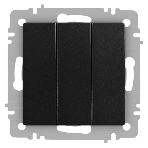 Выключатель тройной Intro Accent 10А-250В IP20 антрацит 6-106-05