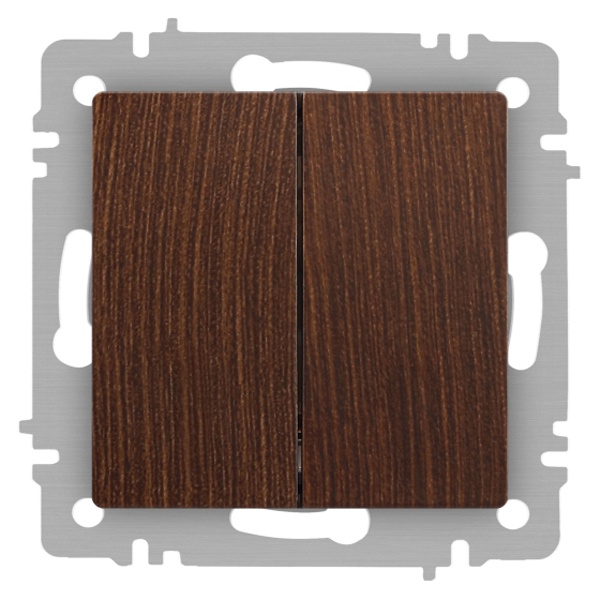 Переключатель двойной Intro Accent 10А-250В IP20 венге 6-107-10