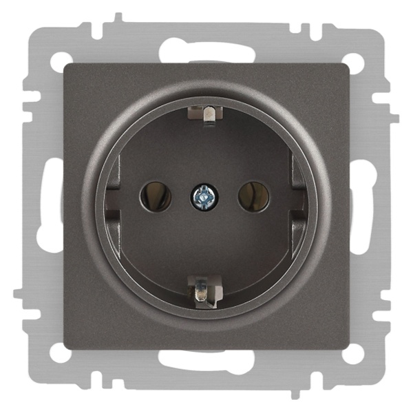 Розетка Intro Accent 2P+E Schuko 16А-250В IP20 титан 6-202-09