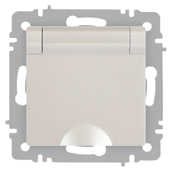 Розетка Intro Accent 2P+E Schuko с крышкой 16А-250В IP20 перламутр 6-203-06