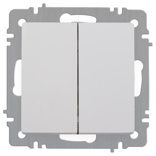 Переключатель двойной Intro Accent 10А-250В IP20 белый 6-107-01