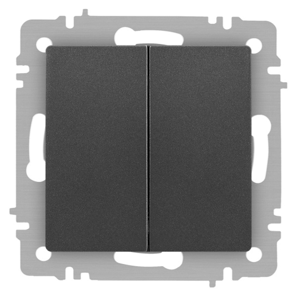 Переключатель двойной Intro Accent 10А-250В IP20 графит 6-107-07