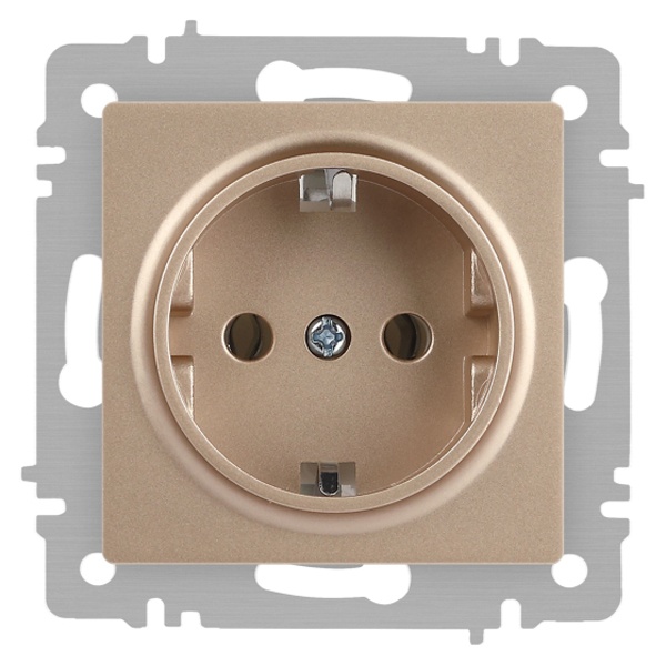 Розетка Intro Accent 2P+E Schuko 16А-250В IP20 шампань 6-202-04