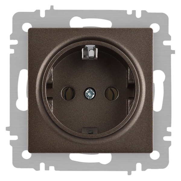 Розетка Intro Accent 2P+E Schuko 16А-250В IP20 бронза 6-202-08