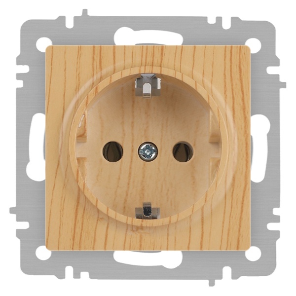 Розетка Intro Accent 2P+E Schuko 16А-250В IP20 сосна 6-202-11