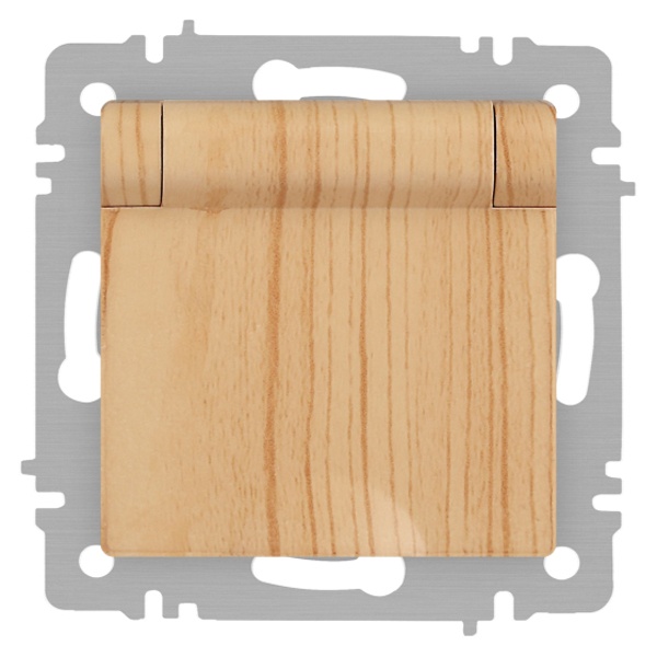 Розетка Intro Accent 2P+E Schuko с крышкой 16А-250В IP20 сосна 6-203-11
