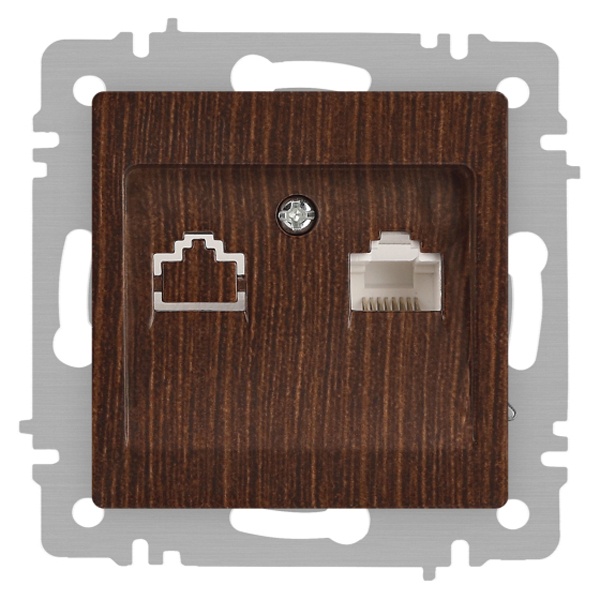 Розетка информационная Intro Accent RJ45 IP20 венге 6-303-10