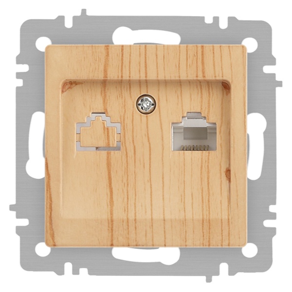 Розетка информационная Intro Accent RJ45 IP20 сосна 6-303-11