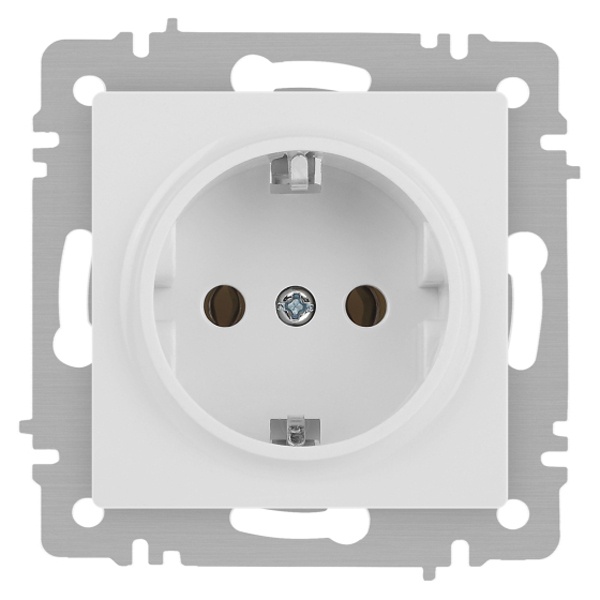 Розетка Intro Accent 2P+E Schuko 16А-250В IP20 белый матовый 6-202-01М